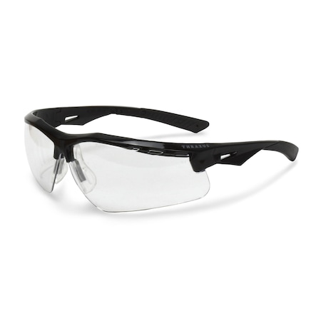 Radians Thraxus, Safety Glasses, IQuity AntiFog & Anti-Scratch, Clear Lens, Crystal Frame, Half-Frame, 1 PR TXM1-13ID